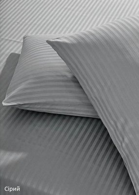 Набор простынь на резинке и наволочки Massimo Monelli Saten Stripe Серый 160х200+50x70 (2шт) p-1610001 фото