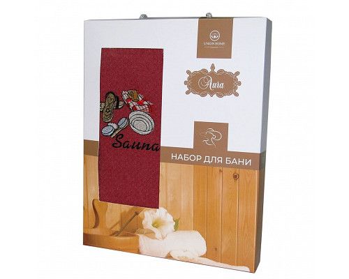 Набор Nilteks Sauna Cotton 1*75х150 вафельное бордо 4060-1 фото