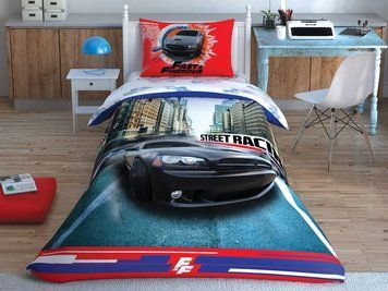 Подростковое постельное белье TAC Disney Fast and Furious / простынь на резинке p-60257971 фото