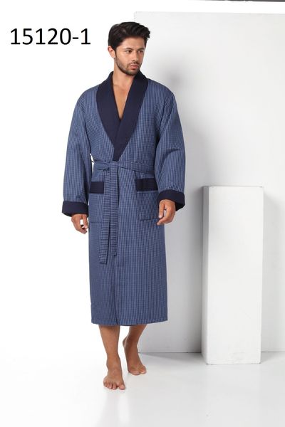 Чоловічий халат NUSA 15120-1 синій new m015782 фото