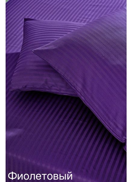 Набір Простирадло на гумці та наволочки Massimo Monelli Saten Stripe Фіолетовий 160х200 + 50x70 (2шт) p-1610012 фото