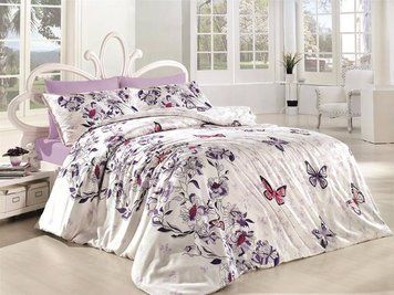 Постельное белье ранфорс First Choice DeLuxe Kelebek Lila (Purple) m013217 фото