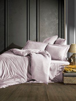Постільна білизна Saheser Austin lilac євро 200х220 сатин-жакард p-30272 фото