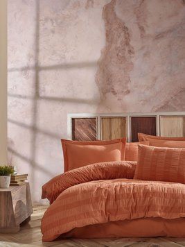 Постільна білизна Saheser Salmon orange євро 200х220 30327 фото