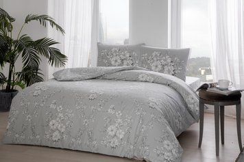 Постільна білизна TAC Ranforce Lily Grey p-60266940 фото