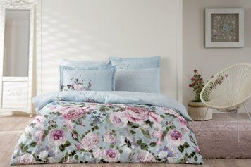 Постельное белье TAC DIGITAL Saten Jardin mavi p-60305178 фото