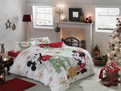 Підліткова постільна білизна TAC Minnie & Mickey Yeni Yie / простирадло на резинці p-60174614 фото