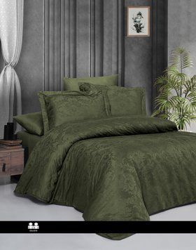 Постельное белье жаккард First Choice Regina dark green m018299 фото