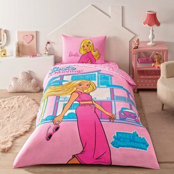 Підліткова постільна білизна TAC Disney Barbie Dream house  / простирадло на резинці p-60330418 фото