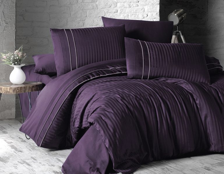 Постельное белье сатин делюкс First Choice Stripe Style Mor (Purple) m015747 фото