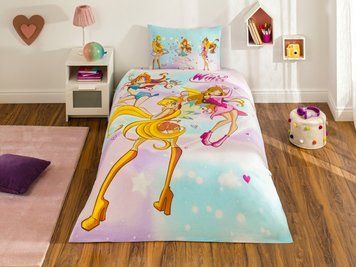 Підліткова постільна білизна TAC Disney Winx Magic Ранфорс / простирадло на резинці p-60321961 фото