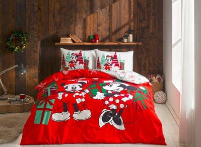 Подростковое постельное белье TAC Disney M&M Christmas Ранфорс / простынь на резинке p-60290417 фото