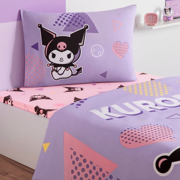 Подростковое постельное белье TAC Disney Kuromi  Pretty  / простынь на резинке p-60328979 фото