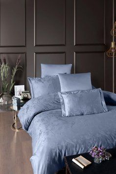 Постельное белье жаккард First Choice Stesha dusty blue m018308 фото