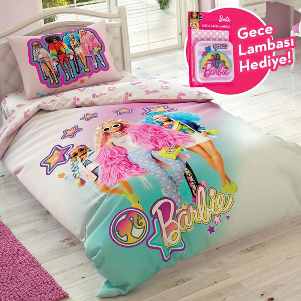 Подростковое постельное белье TAC Disney Barbie Extra Lamba Ранфорс / простынь на резинке p-60271326 фото