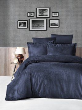 Постельное бельё жаккард First Choice Tecna lacivert m016389 фото