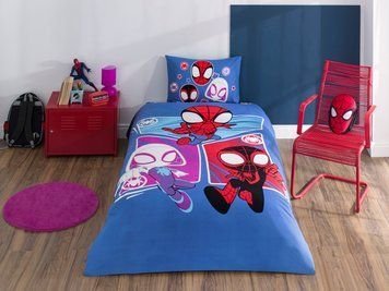 Підліткова постільна білизна TAC Disney Spiderman Adventure Ранфорс / простирадло на резинці p-60328170 фото