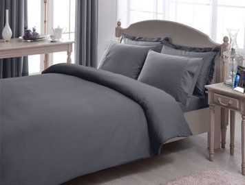 Постільна білизна TAC Premium Basic antracit Сатин-Stripe p-60284219 фото