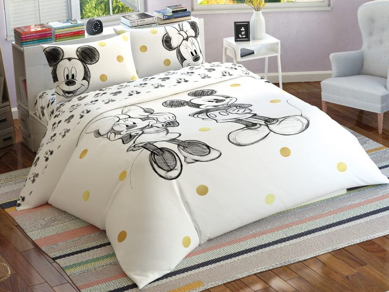 Подростковое постельное белье TAC Disney M&M Glitter Ранфорс / простынь на резинке p-60259511 фото