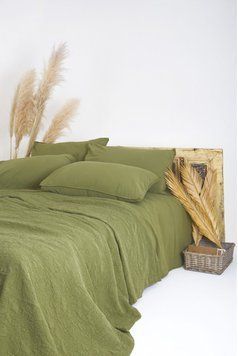 Постельное белье Limasso Stonewashed Ranforse 160 х 220 см Olive 31480 фото