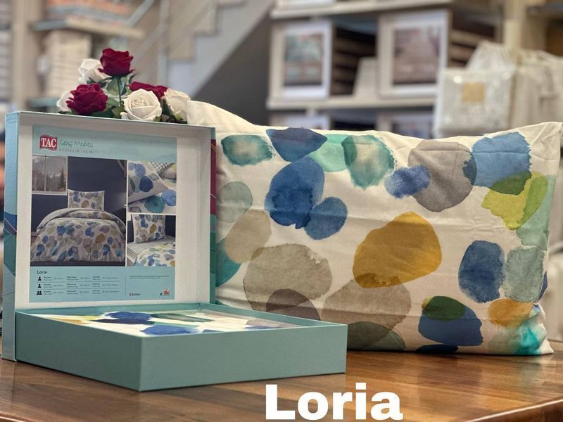 Постільна білизна TAC Loria sari 160х220 простирадло на гумці p-60326599 фото