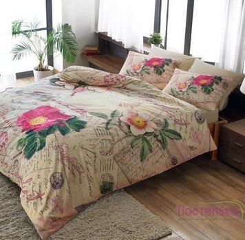 Постільна білизна TAC Saten Anna pink р-325511 фото