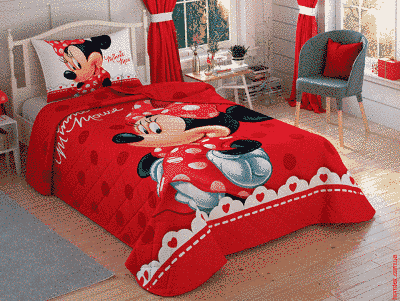 Стьобане покривало TAC Disney Minnie Minnie Lovely 160×220см + наволочка p-60252821 фото