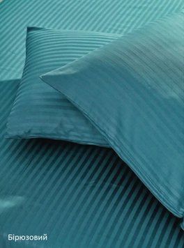 Набір Простирадло на гумці та наволочки Massimo Monelli Saten Stripe Бірюзовий 180х200 + 50x70 (2шт) p-1610112 фото
