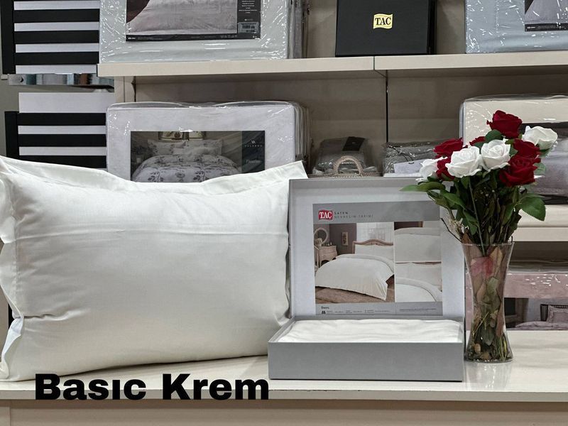 Постільна білизна TAC Basic krem Saten р-60313850 фото