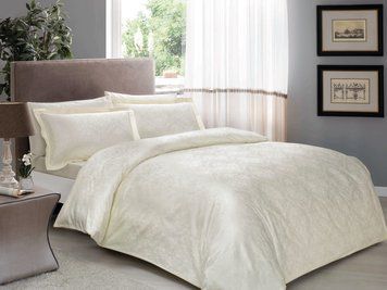 Постельное белье TAC Jakar Daria white жаккард р-60299181 фото