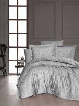 Постільна білизна сатин люкс First Choice Advina Gri (Grey) m016577 фото